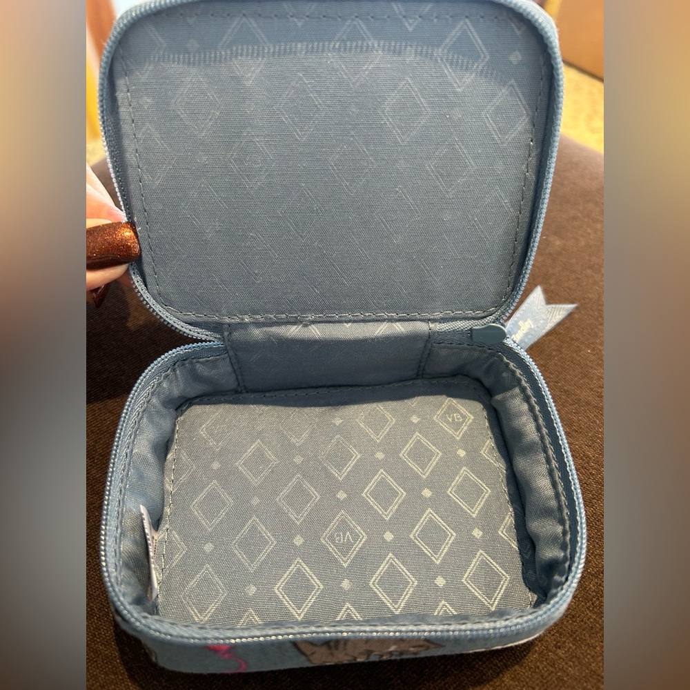 ❤️Vera Bradley Small Zip Case- Cat Print-Blue - Picture 2 of 5